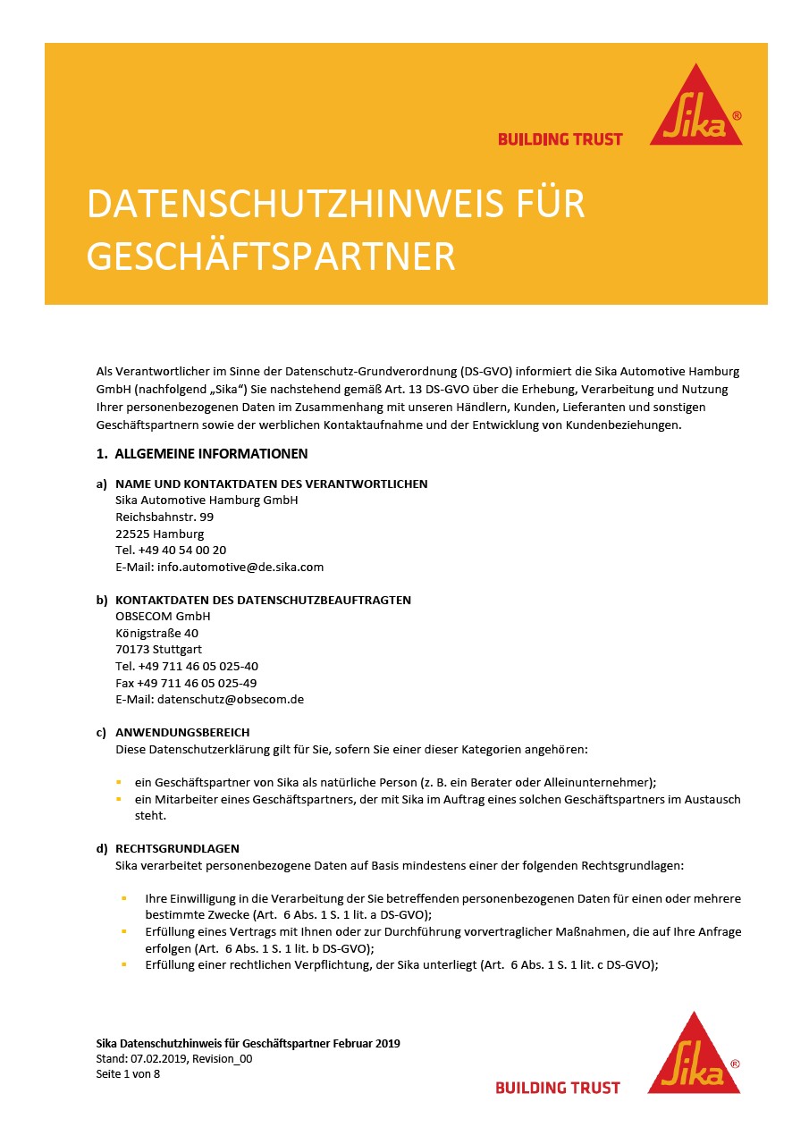 商业伙伴隐私通知- de