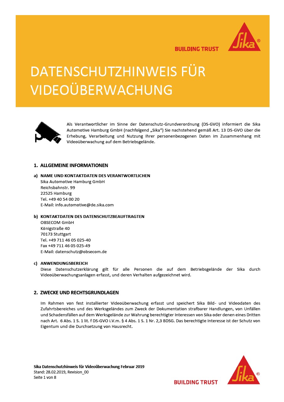 视频监控的隐私通知