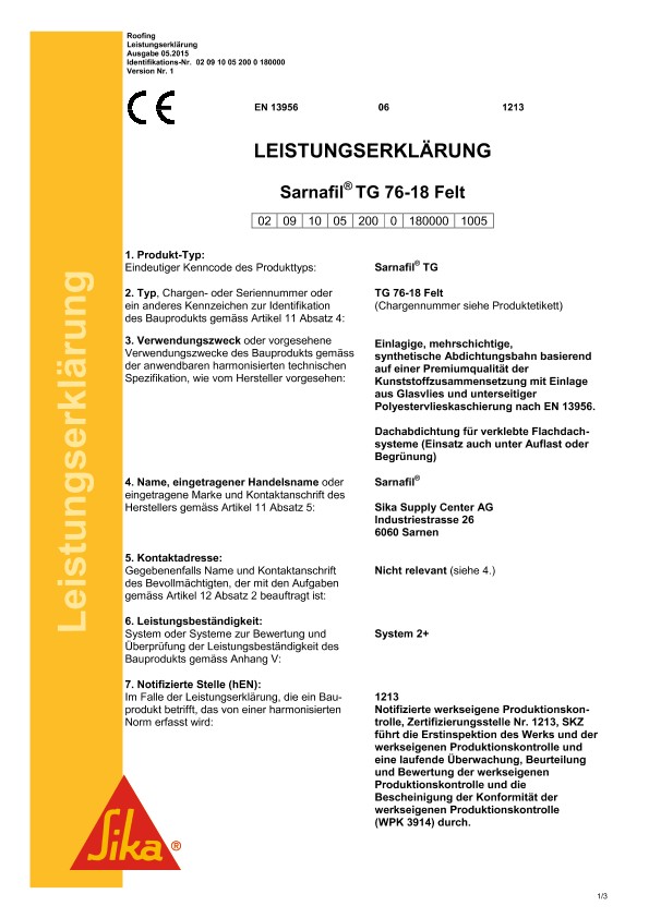 Sarnafil TG 76-18毛毡