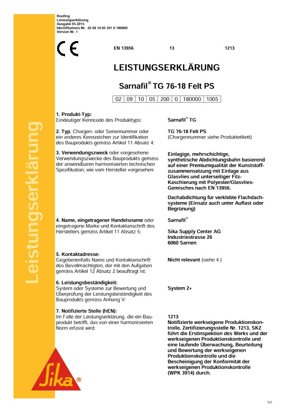 Sarnafil TG 76-18毡PS