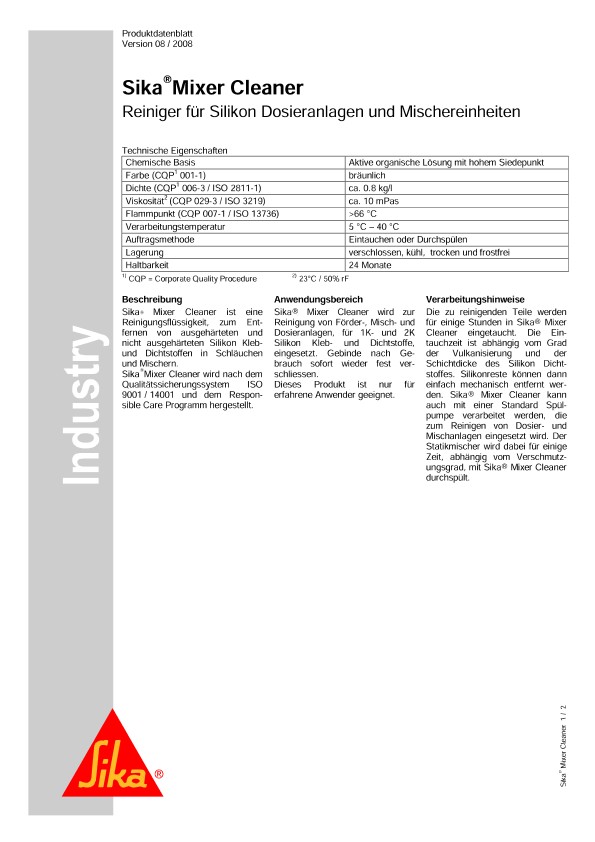 锡卡搅拌机清洁剂