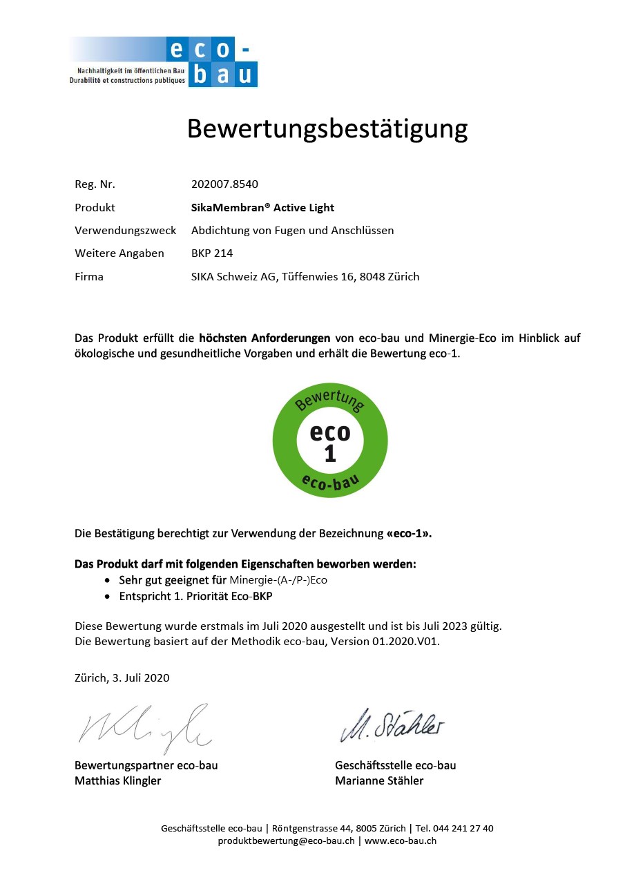 SikaMembran®活跃的光