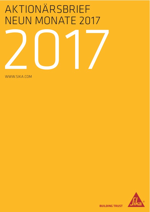 Aktionärsbrief - Neun Monate 2017