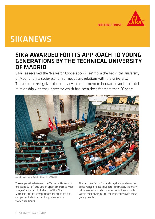 西卡因其对年轻一代的态度而被马德里技术大学授予