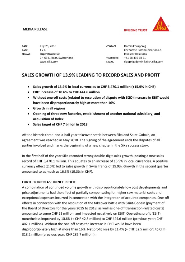 销售额增长13.9%，销售额和利润创历史新高