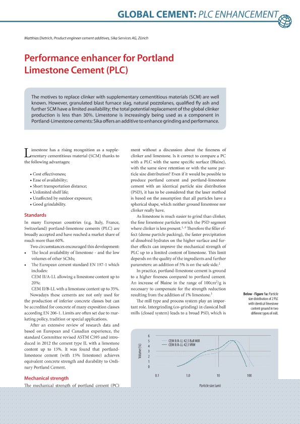 波特兰石灰石水泥（PLC）的性能增强剂