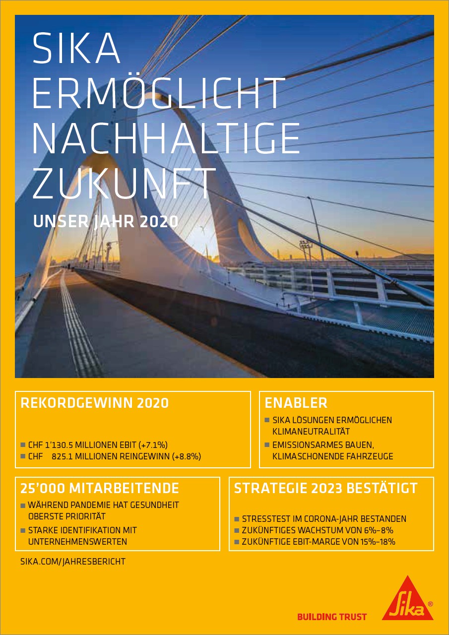 SikaErmöglichtnachhaltige Zukunft  - 不结反Jahr 2020