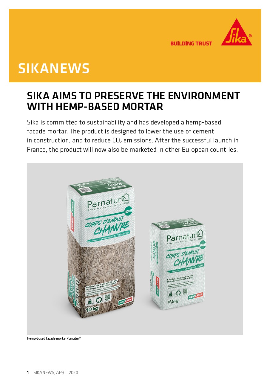 西卡旨在用大麻砂浆保护环境