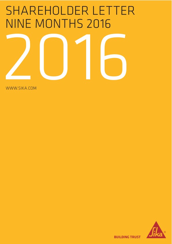 股东信- 2016年9个月