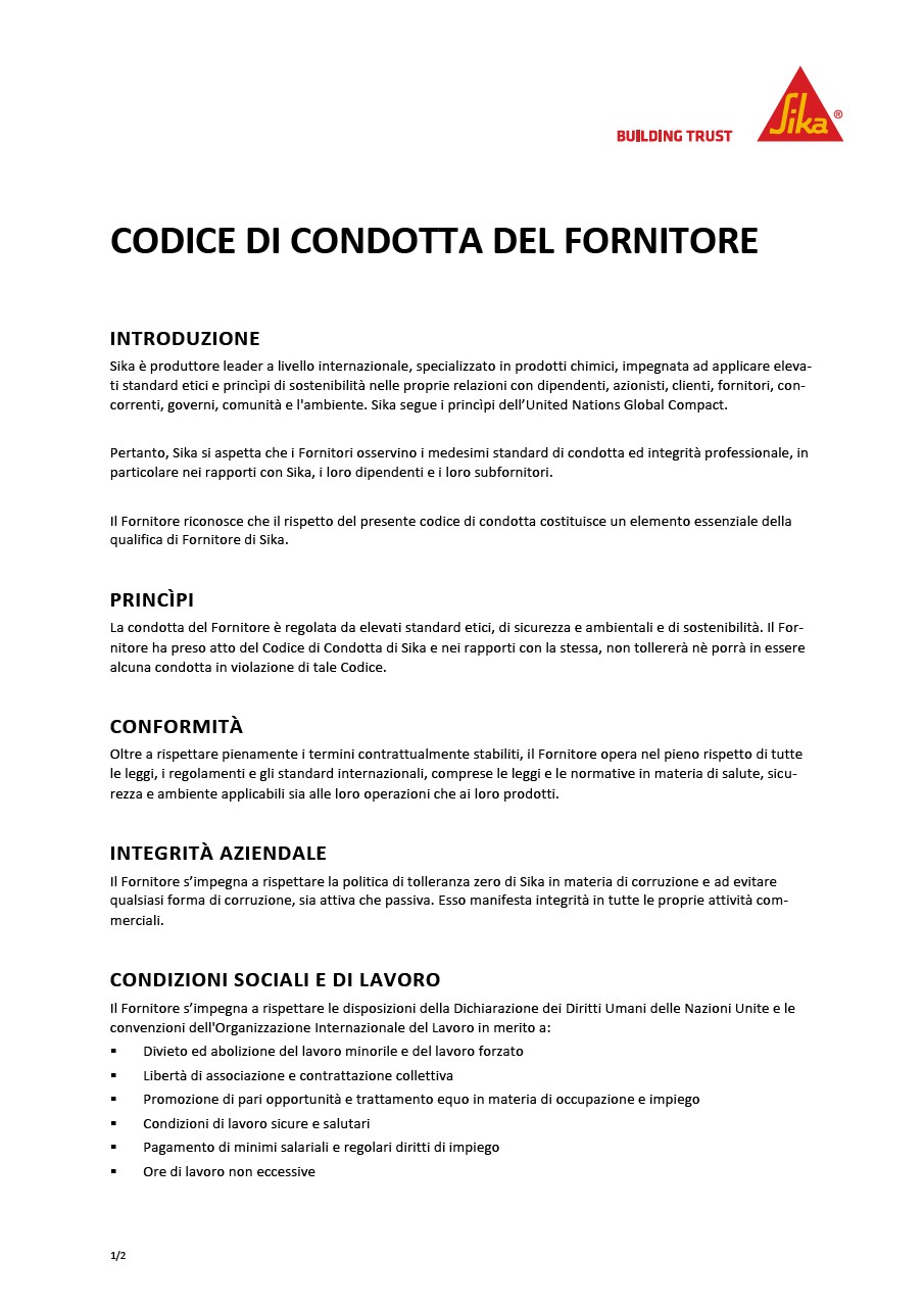 西卡供应商行为规范(IT)