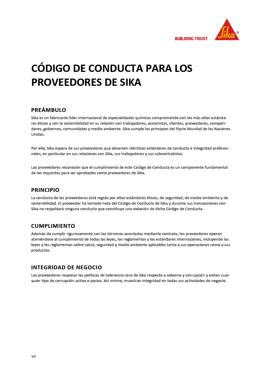 锡卡的供应商行为准则（ES）