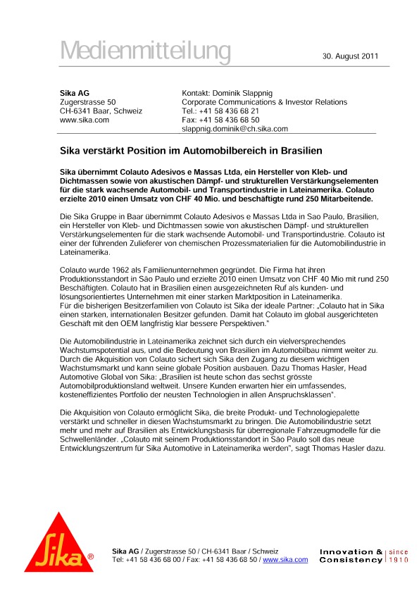 西卡verstärkt巴西利亚的Automobilbereich职位