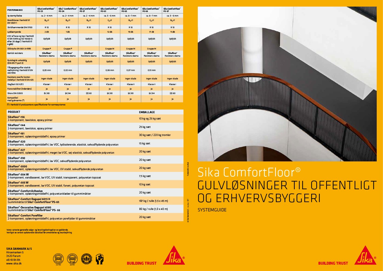 Sika Comfortfloor  - Gulvløsningertil Offentrig og erhvervsbyggeri