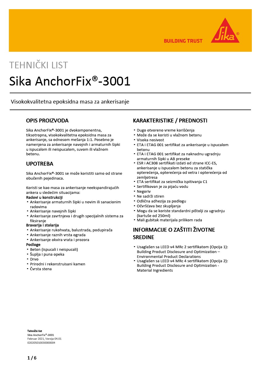 SikaAnchorfix®-3001