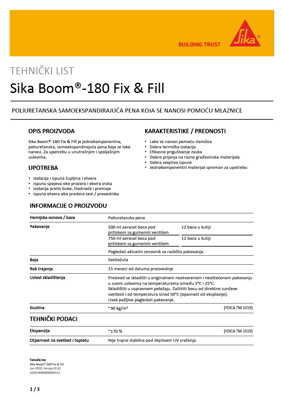 SikaBoom®-180修复和填充