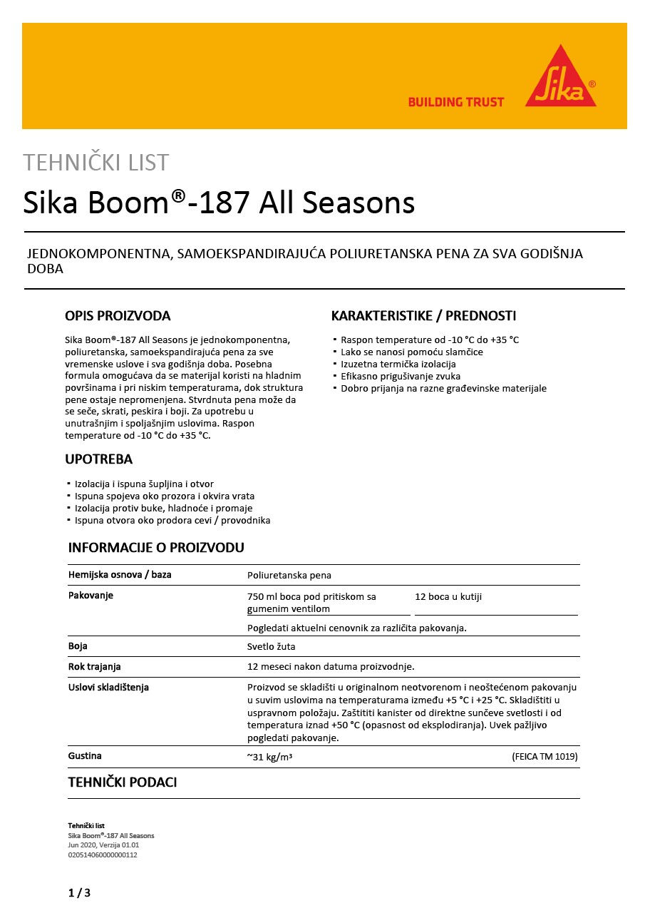 SikaBoom®-187所有季节